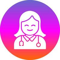 fêmea médico glifo gradiente círculo ícone Projeto vetor