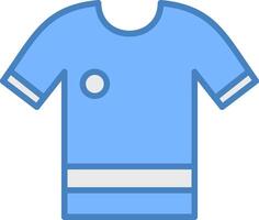 camisa linha preenchidas azul ícone vetor