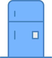geladeira linha preenchidas azul ícone vetor
