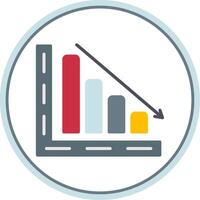 Barra gráfico plano círculo ícone vetor