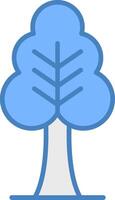 árvore linha preenchidas azul ícone vetor
