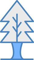 árvore linha preenchidas azul ícone vetor