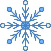 floco de neve linha preenchidas azul ícone vetor