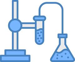 teste tubos linha preenchidas azul ícone vetor