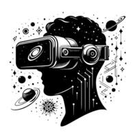 Preto e branco ilustração do moderno Preto vr óculos vetor