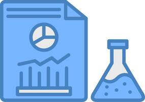 químico análise linha preenchidas azul ícone vetor