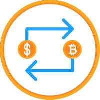 bitcoin troca plano círculo ícone vetor