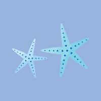 azul estrelas do mar ilustração em branco fundo vetor