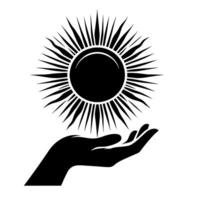 Preto e branco ilustração do a Sol vetor