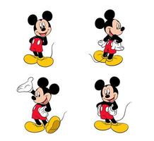 Disney animado personagem conjunto mickey rato desenho animado vetor