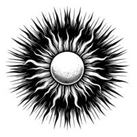 Preto e branco ilustração do a Sol vetor