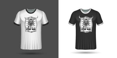 Preto branco gráfico tipografia objeto à moda camiseta Projeto vetor