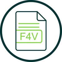 f4v Arquivo formato linha círculo ícone Projeto vetor