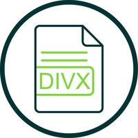 divx Arquivo formato linha círculo ícone Projeto vetor