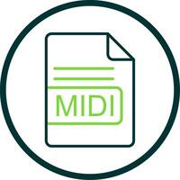 midi Arquivo formato linha círculo ícone Projeto vetor