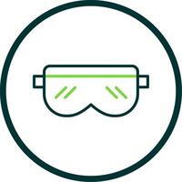 segurança óculos linha círculo ícone Projeto vetor