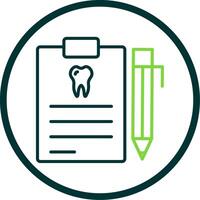 dental relatório linha círculo ícone Projeto vetor