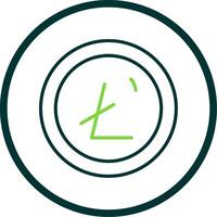 litecoin linha círculo ícone Projeto vetor