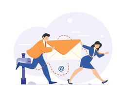 o email e Mensagens o email marketing campanha trabalhando processo Novo o email mensagem vetor