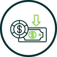 dólar linha círculo ícone Projeto vetor