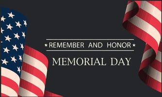 lembrar e honra, memorial dia poster. memorial dia celebração. americano nacional feriado modelo ilustração. vetor