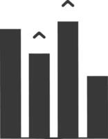 silhueta infográfico Barra gráfico crescimento 2d objeto Preto cor só vetor