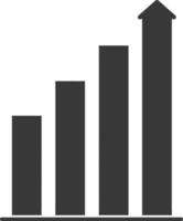 silhueta infográfico Barra gráfico crescimento 2d objeto Preto cor só vetor