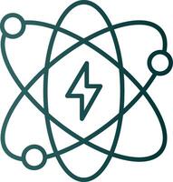 ícone de gradiente de linha de energia atômica vetor