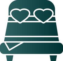 ícone de gradiente de glifo de cama de casal vetor