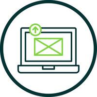 enviando o email linha círculo ícone Projeto vetor