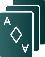 pôquer cartões glifo gradiente ícone vetor
