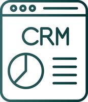 ícone de gradiente de linha crm vetor