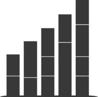 silhueta infográfico Barra gráfico crescimento 2d objeto Preto cor só vetor