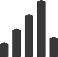 silhueta infográfico Barra gráfico crescimento 2d objeto Preto cor só vetor