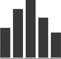 silhueta infográfico Barra gráfico crescimento 2d objeto Preto cor só vetor