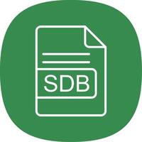 sdb Arquivo formato linha curva ícone Projeto vetor