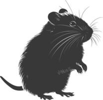 silhueta hamster animal Preto cor só cheio corpo vetor