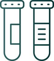 ícone de gradiente de linha de tubos de ensaio vetor