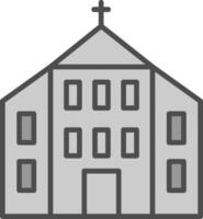 Igreja linha preenchidas escala de cinza ícone Projeto vetor