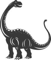 silhueta pré-histórico dinossauro animal Preto cor só vetor