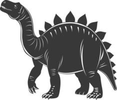 silhueta pré-histórico dinossauro animal Preto cor só vetor