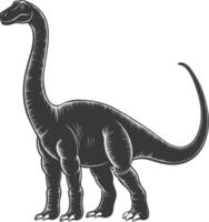 silhueta pré-histórico dinossauro animal Preto cor só vetor