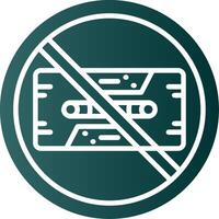 Proibido placa glifo gradiente ícone vetor