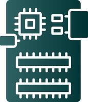 o circuito borda glifo gradiente ícone vetor