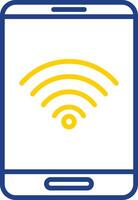 Wi-fi linha dois cor ícone Projeto vetor