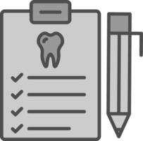 dental relatório linha preenchidas escala de cinza ícone Projeto vetor
