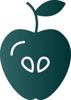 ícone de gradiente de glifo de maçã vetor