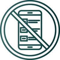 Proibido placa linha gradiente ícone vetor