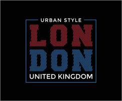 design de t-shirt vetorial de tipografia londres vetor