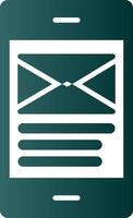 ícone de gradiente de glifo de e-mail vetor